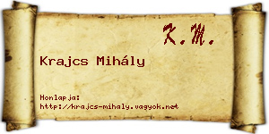Krajcs Mihály névjegykártya